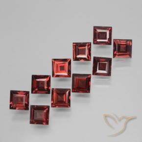 Gemme di Granato Piropo Rosso scuro naturale da 3.98 ct, Quadrato, VS