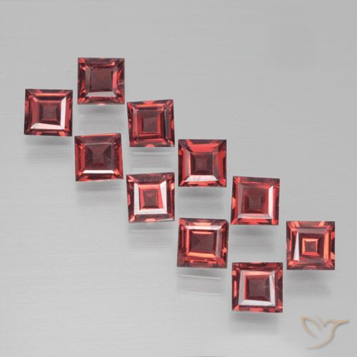 3.95ctw Naturale Rosso medio Granato Piropo, Quadrato, VS