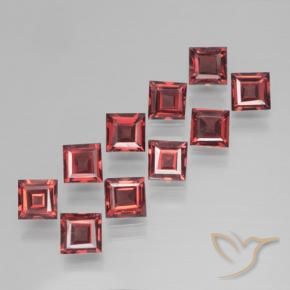 Gemme di Granato Piropo Rosso medio naturale da 3.95 ct, Quadrato, VS