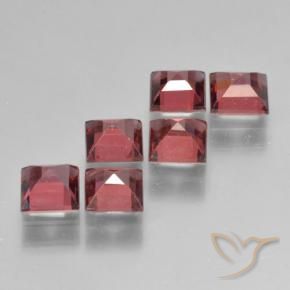 Gemme di Granato Piropo Tono rosso scarlatto naturale da 2.75 ct, Quadrato, VS