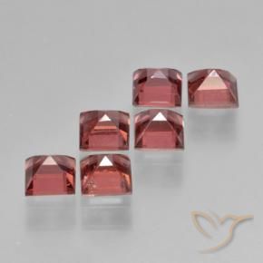 Gemme di Granato Piropo Rosso chiaro naturale da 2.67 ct, Quadrato, VS