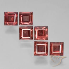 Gemme di Granato Piropo Rosso scarlatto chiaro naturale da 2.89 ct, Quadrato, VS