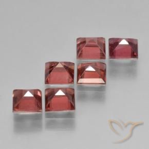 Gemme di Granato Piropo Rosso scarlatto chiaro naturale da 2.89 ct, Quadrato, VS