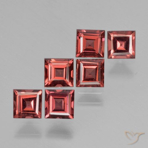 2.54ctw Naturale Rosso medio Granato Piropo, Quadrato, VS