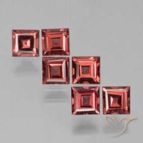 Gemme di Granato Piropo Rosso medio naturale da 2.54 ct, Quadrato, VS