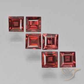 Gemme di Granato Piropo Rosso scarlatto profondo naturale da 2.43 ct, Quadrato, VS