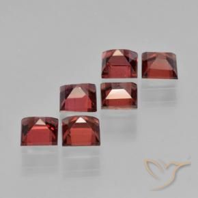 Gemme di Granato Piropo Rosso scarlatto profondo naturale da 2.43 ct, Quadrato, VS