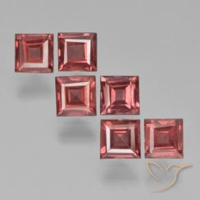 Gemme di Granato Piropo Rosso scarlatto chiaro naturale da 2.72 ct, Quadrato, VS
