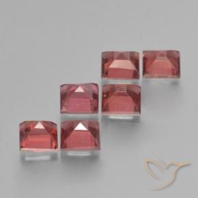 Gemme di Granato Piropo Rosso scarlatto chiaro naturale da 2.72 ct, Quadrato, VS