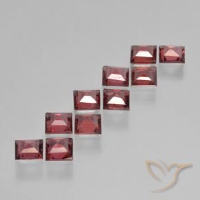 Gemme di Granato Piropo Rosso medio-scuro naturale da 3.38 ct, Quadrato, VS