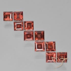 Gemme di Granato Piropo Rosso scarlatto naturale da 4.39 ct, Quadrato, VS