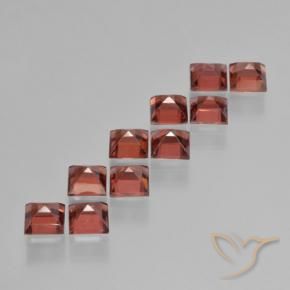 Gemme di Granato Piropo Rosso scarlatto naturale da 4.39 ct, Quadrato, VS