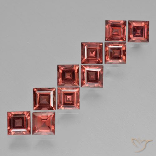 4.48ctw Naturale Rosso medio Granato Piropo, Quadrato, VS