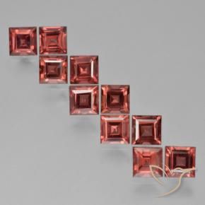 Gemme di Granato Piropo Rosso medio naturale da 4.48 ct, Quadrato, VS