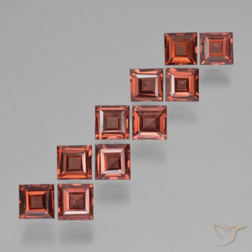3.82ctw Naturale Rosso medio Granato Piropo, Quadrato, VS