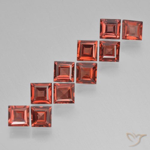 3.92ctw Naturale Rosso brillante Granato Piropo, Quadrato, VS