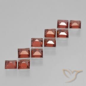 Gemme di Granato Piropo Rosso brillante naturale da 3.92 ct, Quadrato, VS