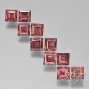 Gemme di Granato Piropo Rosso violaceo naturale da 3.97 ct, Quadrato, VS