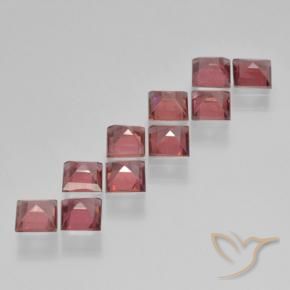 Gemme di Granato Piropo Rosso violaceo naturale da 3.97 ct, Quadrato, VS