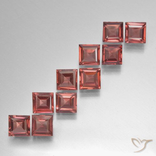 3.64ctw Naturale Rosso scarlatto chiaro Granato Piropo, Quadrato, VS