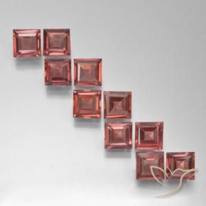 Gemme di Granato Piropo Rosso scarlatto chiaro naturale da 3.64 ct, Quadrato, VS