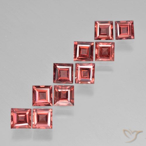 3.77ctw Naturale Rosso chiaro Granato Piropo, Quadrato, VS