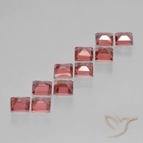 Gemme di Granato Piropo Rosso chiaro naturale da 3.77 ct, Quadrato, VS