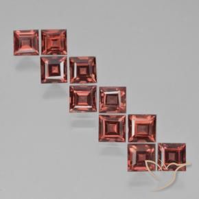 Gemme di Granato Piropo Rosso bacca intenso naturale da 4.00 ct, Quadrato, VS