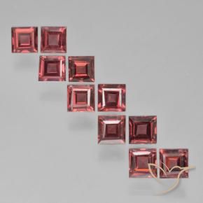 Gemme di Granato Piropo Tono rosso scarlatto naturale da 3.69 ct, Quadrato, VS