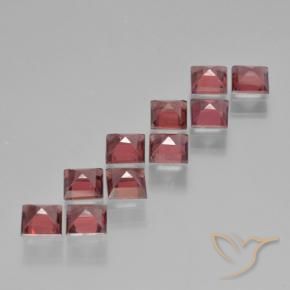 Gemme di Granato Piropo Tono rosso scarlatto naturale da 3.69 ct, Quadrato, VS