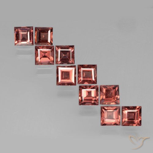 4.28ctw Naturale Rosso rosa scuro Granato Piropo, Quadrato, VS