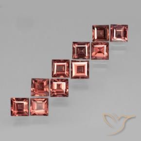 Gemme di Granato Piropo Rosso rosa scuro naturale da 4.28 ct, Quadrato, VS