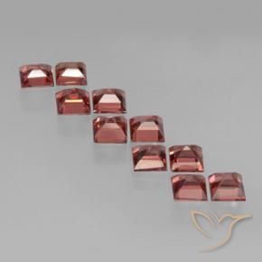 Gemme di Granato Piropo Rosso rosa scuro naturale da 4.28 ct, Quadrato, VS