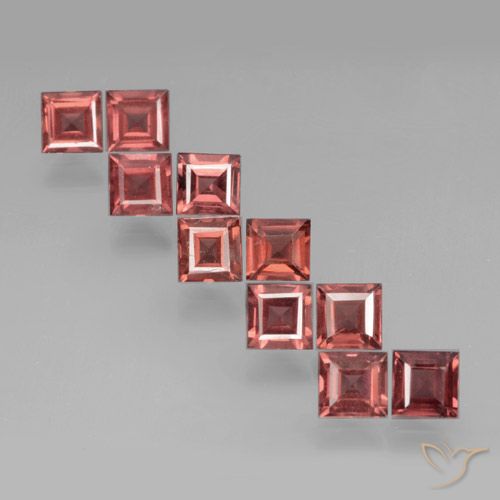 4.14ctw Naturale Rosso rosa Granato Piropo, Quadrato, VS