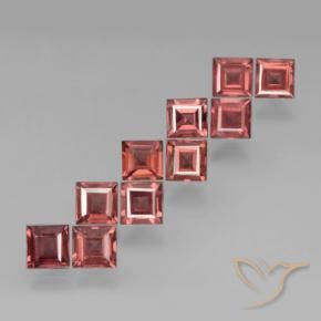 Gemme di Granato Piropo Rosso rosa naturale da 4.14 ct, Quadrato, VS