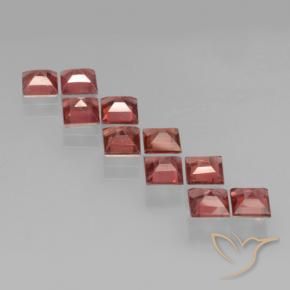 Gemme di Granato Piropo Rosso rosa naturale da 4.14 ct, Quadrato, VS