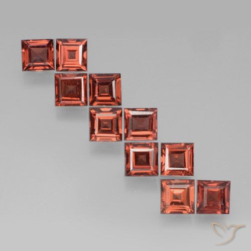 4.54ctw Naturale Rosso mattone Granato Piropo, Quadrato, VS