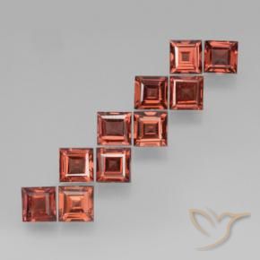 Gemme di Granato Piropo Rosso mattone naturale da 4.54 ct, Quadrato, VS