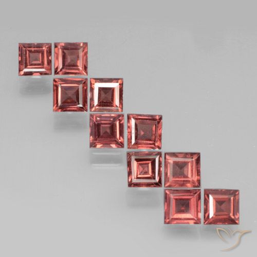 4.17ctw Naturale Rosso scarlatto chiaro Granato Piropo, Quadrato, VS