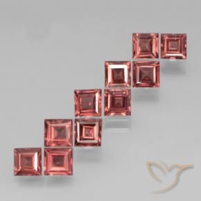 Gemme di Granato Piropo Rosso scarlatto chiaro naturale da 4.17 ct, Quadrato, VS