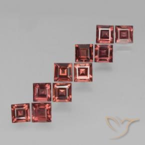 Gemme di Granato Piropo Rosso scarlatto naturale da 4.03 ct, Quadrato, VS