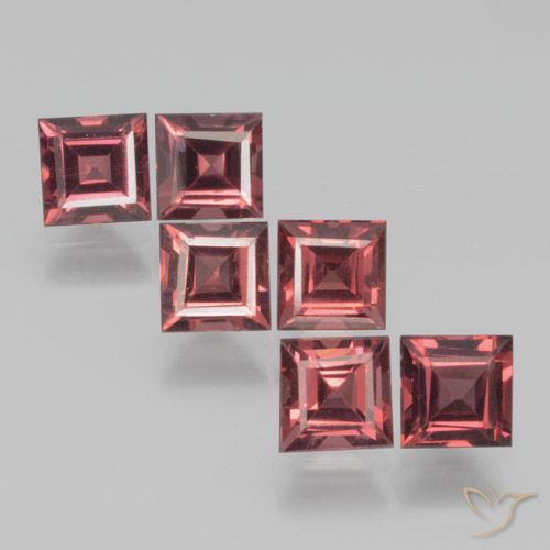 2.92ctw Naturale Rosso medio Granato Piropo, Quadrato, VS