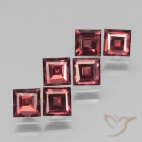 Gemme di Granato Piropo Rosso Merlot naturale da 2.86 ct, Quadrato, VS
