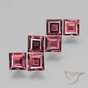 Gemme di Granato Piropo Rosso Merlot naturale da 2.18 ct, Quadrato, VS