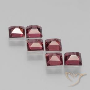 Gemme di Granato Piropo Rosso Merlot naturale da 2.18 ct, Quadrato, VS