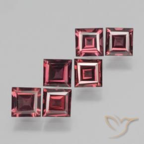 Gemme di Granato Piropo Rosso scuro naturale da 2.78 ct, Quadrato, VS