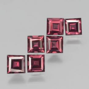 Gemme di Granato Piropo Rosso purpureo naturale da 2.41 ct, Quadrato, VS