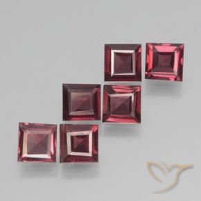 Gemme di Granato Piropo Rosso lampone naturale da 2.26 ct, Quadrato, VS