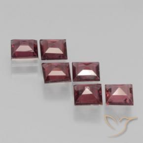 Gemme di Granato Piropo Rosso lampone naturale da 2.26 ct, Quadrato, VS