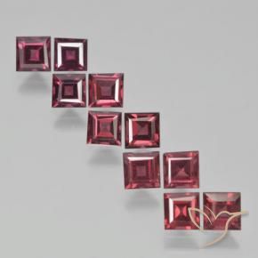 Gemme di Granato Piropo Rosso scarlatto naturale da 4.49 ct, Quadrato, VS